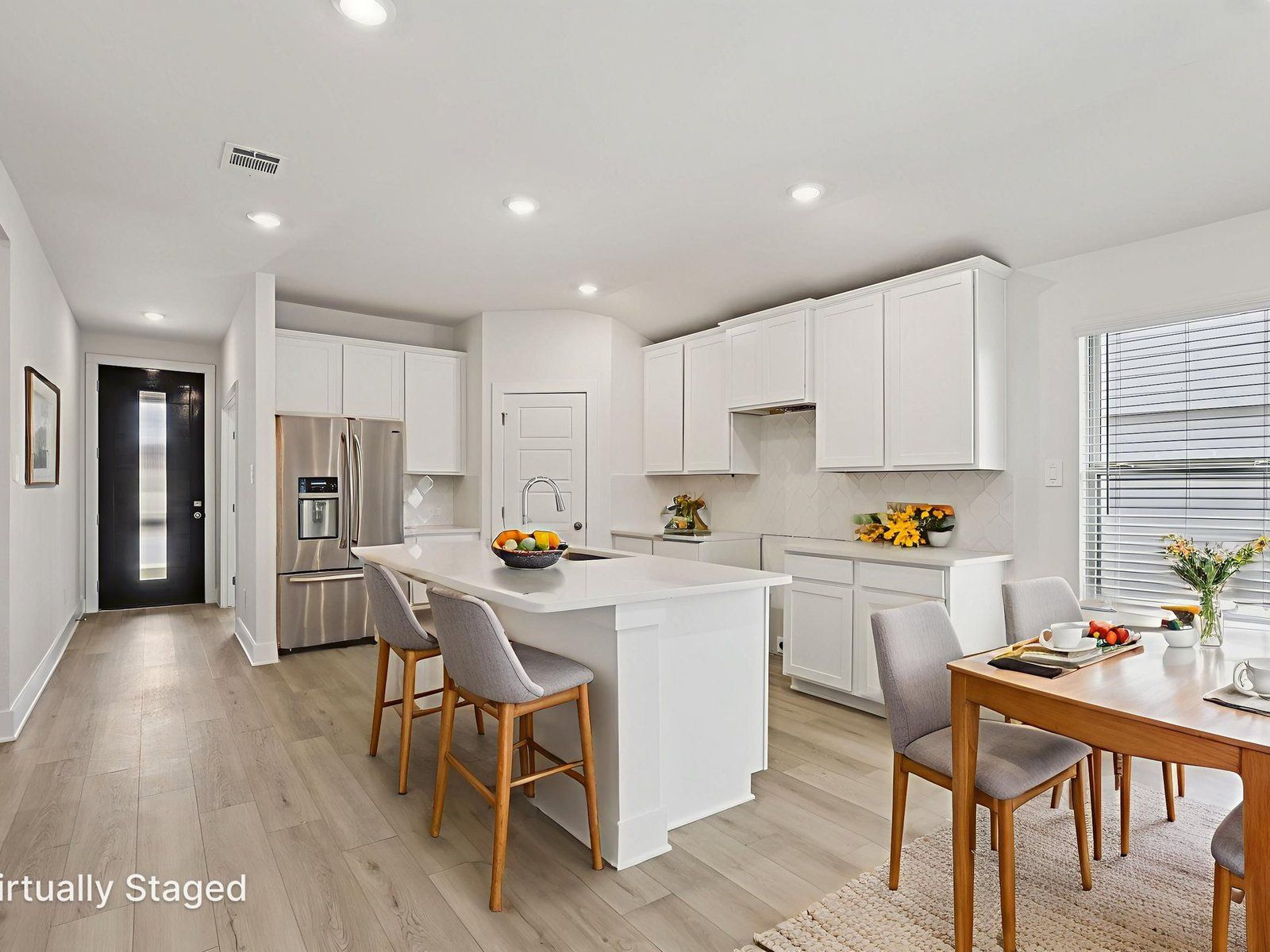 Virtually Staged Kitchen and Dining