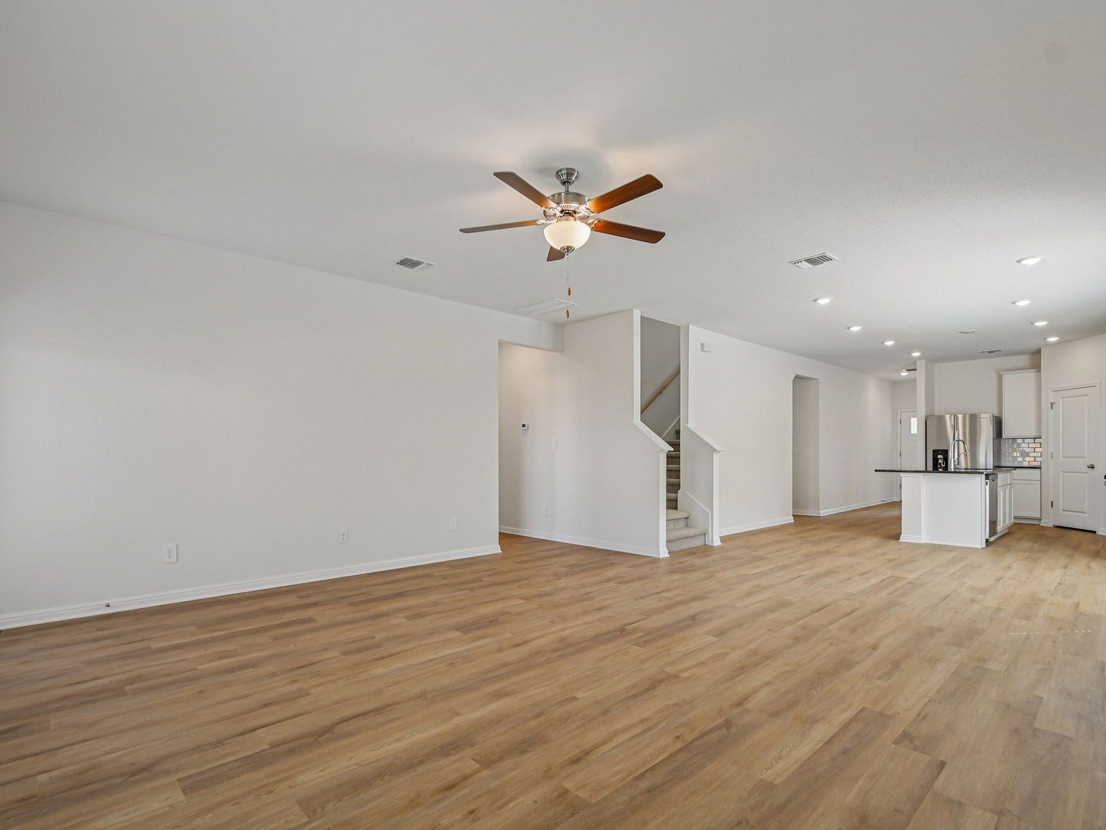 Kitchen, Living, and Dining Areas
