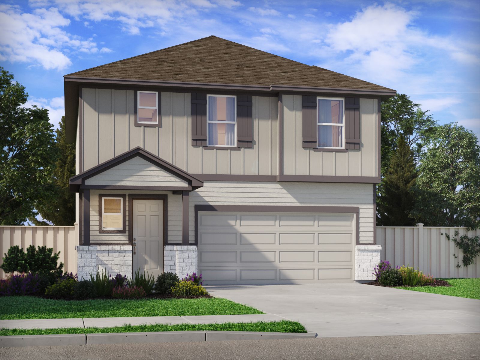 The Bryce (375) Floorplan H Elevation Rendering