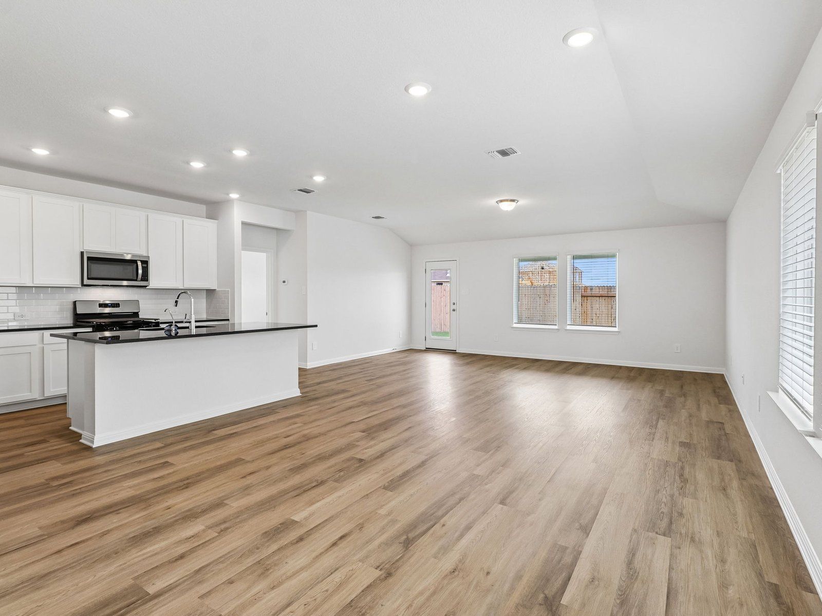 Kitchen, Living, and Dining Areas