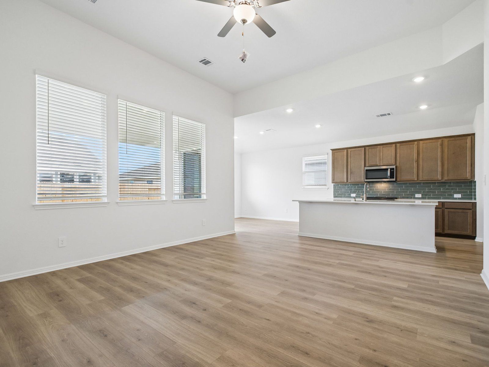 Kitchen, Living, and Dining Areas