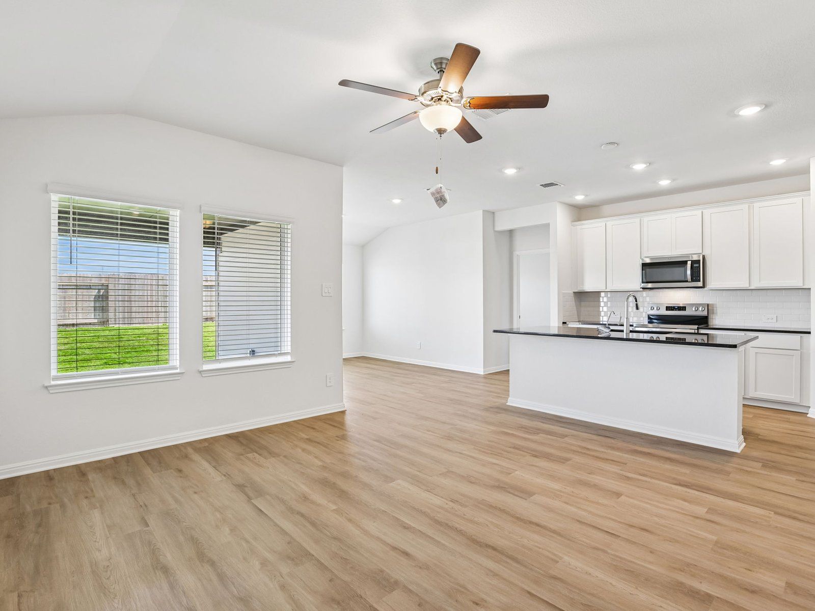 Kitchen, Living, and Dining Areas