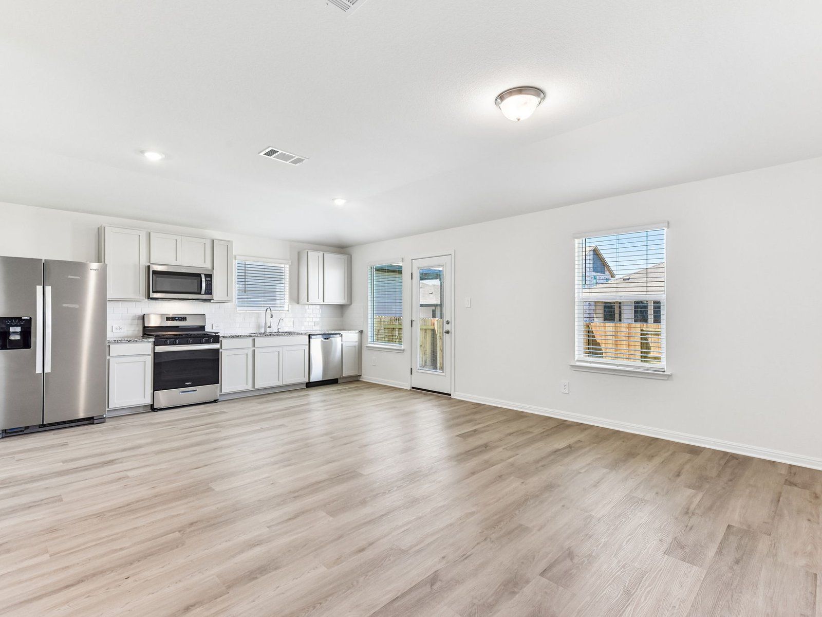Kitchen, Living, and Dining Areas