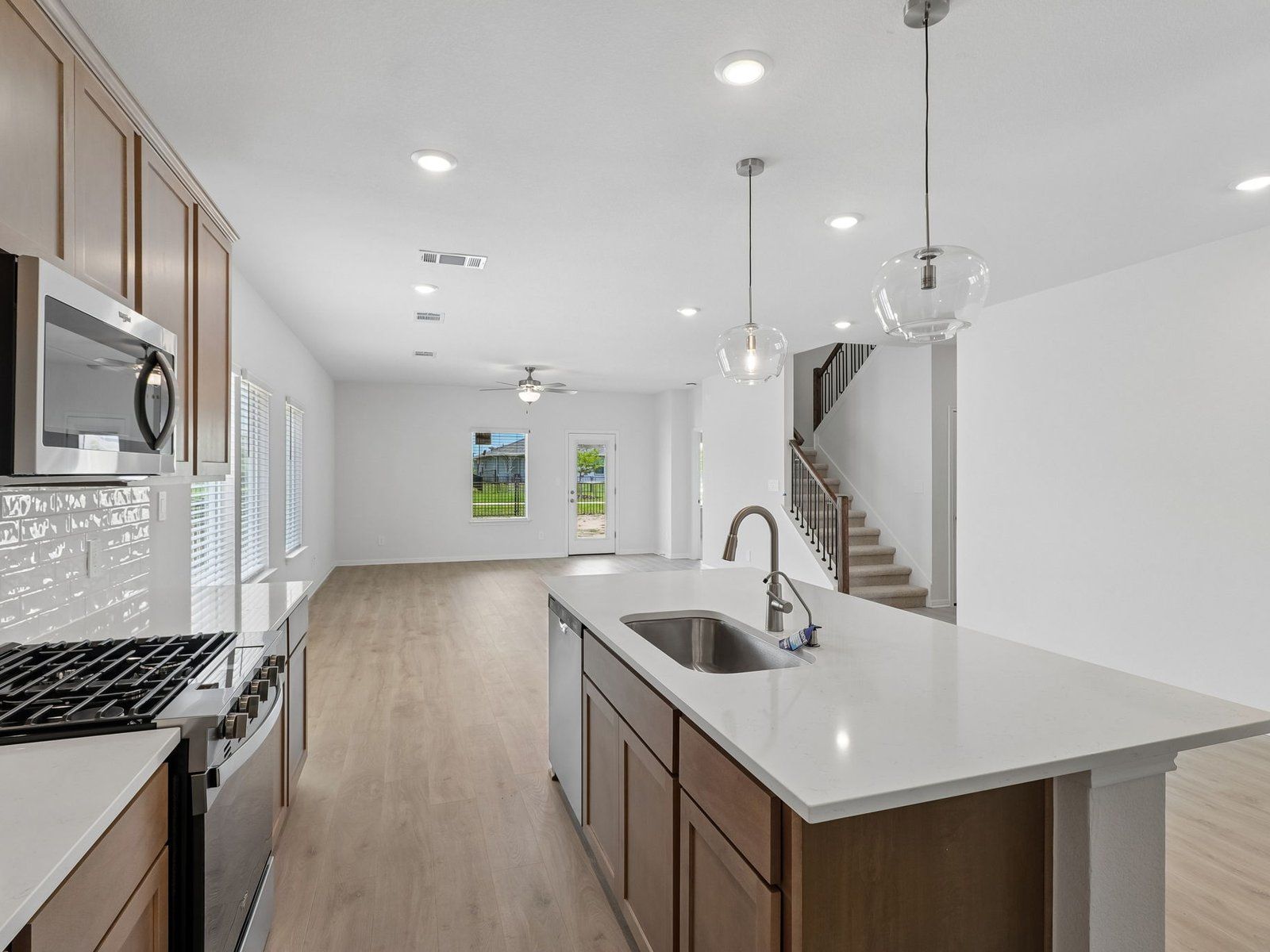 Kitchen, Living, and Dining Areas