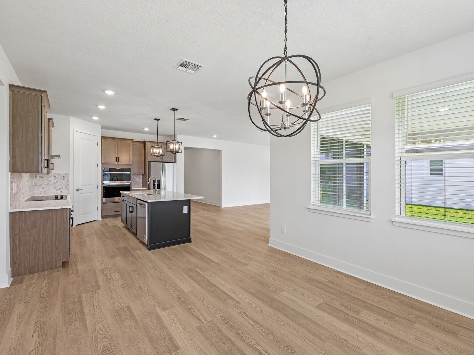 Dining room and kitchen