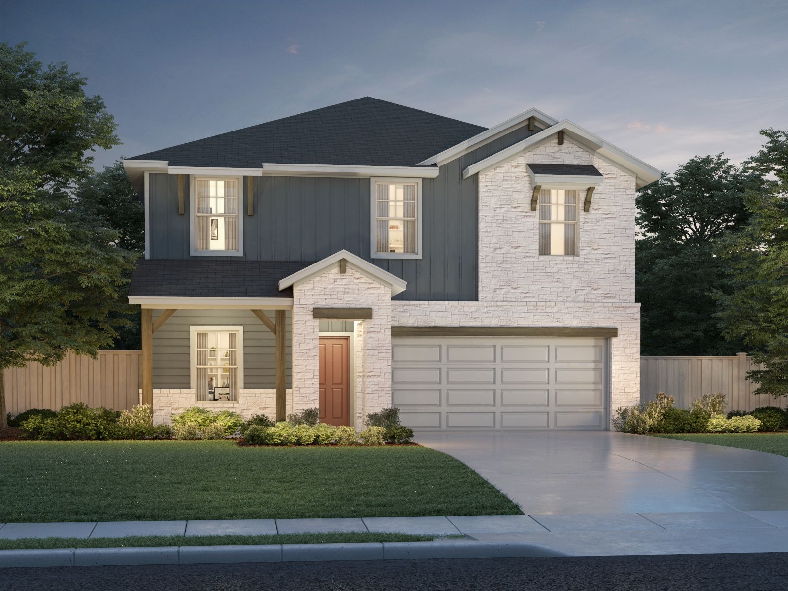 The McCoy (860) Floorplan N Elevation Rendering