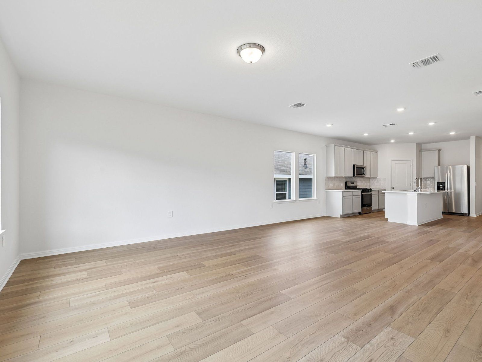 Kitchen, Living, and Dining Areas