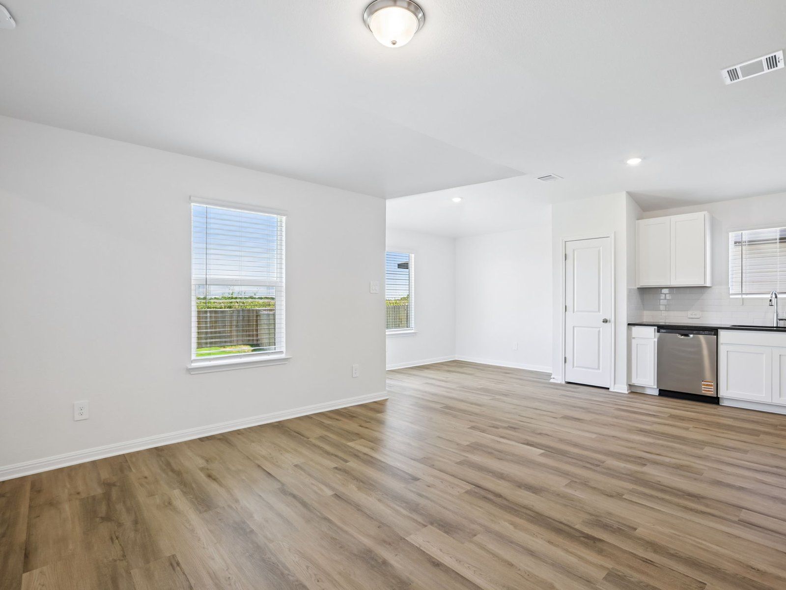 Kitchen, Living, and Dining Areas