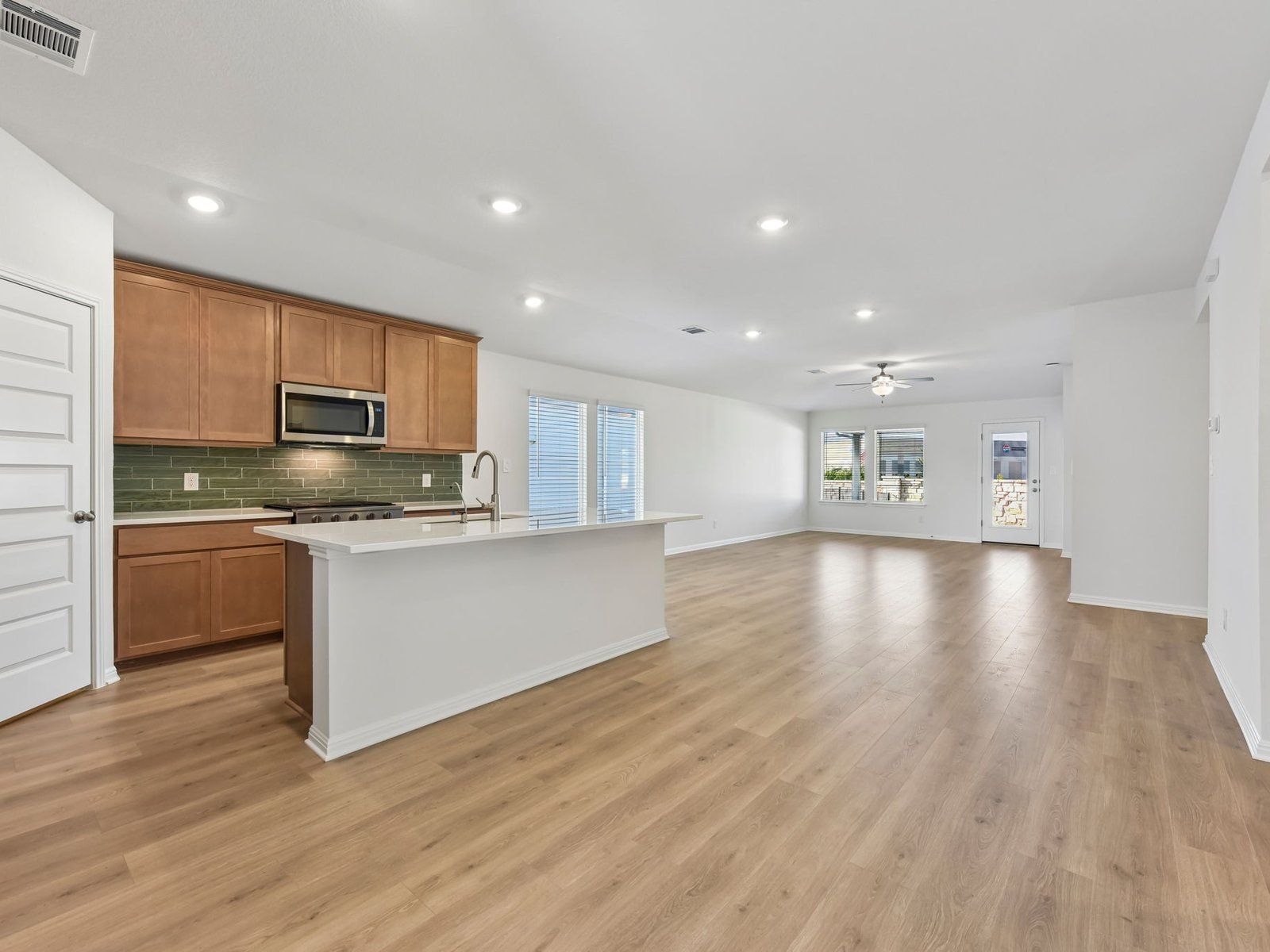 Kitchen, Living, and Dining Areas