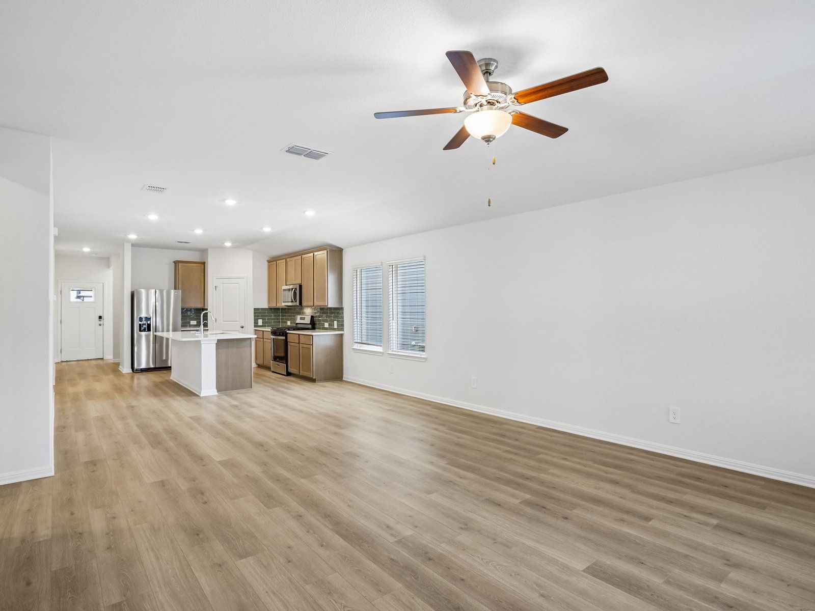 Kitchen, Living, and Dining Areas