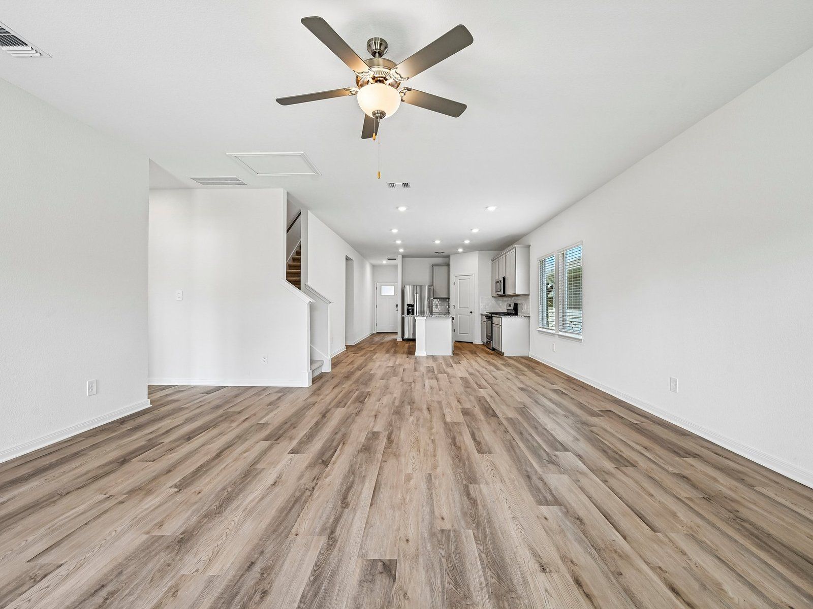 Kitchen, Living, and Dining Areas
