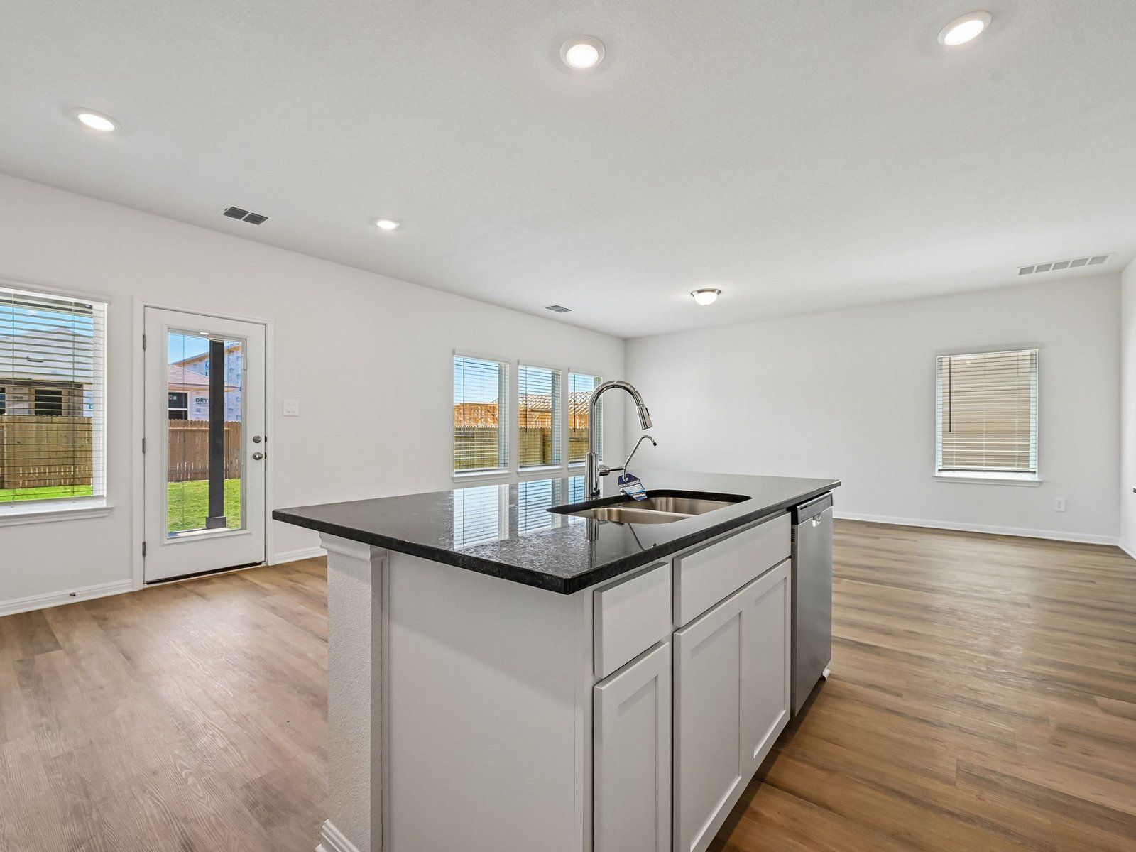 Kitchen, Living, and Dining Areas