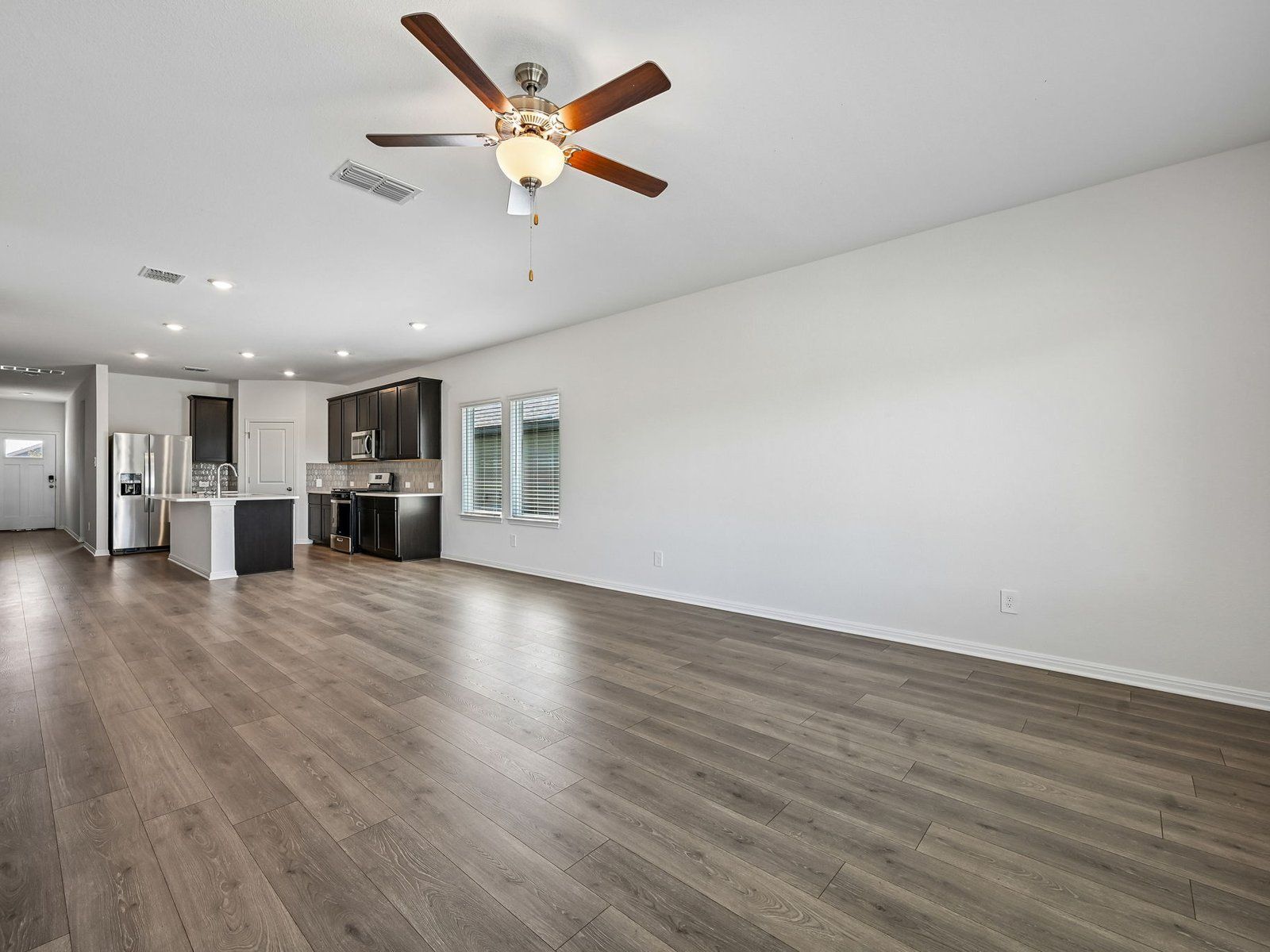 Kitchen, Living, and Dining Areas