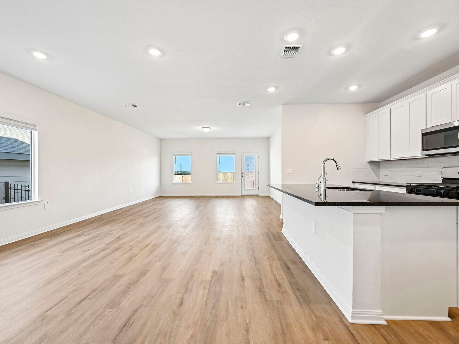 Kitchen, Living, and Dining Areas