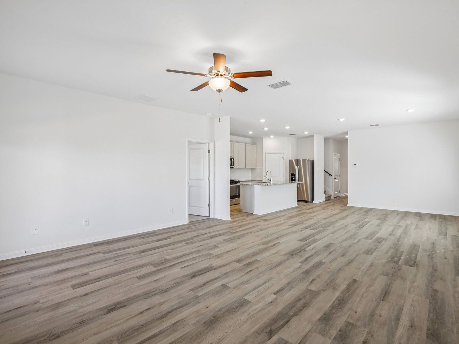 Kitchen, Living, and Dining Areas