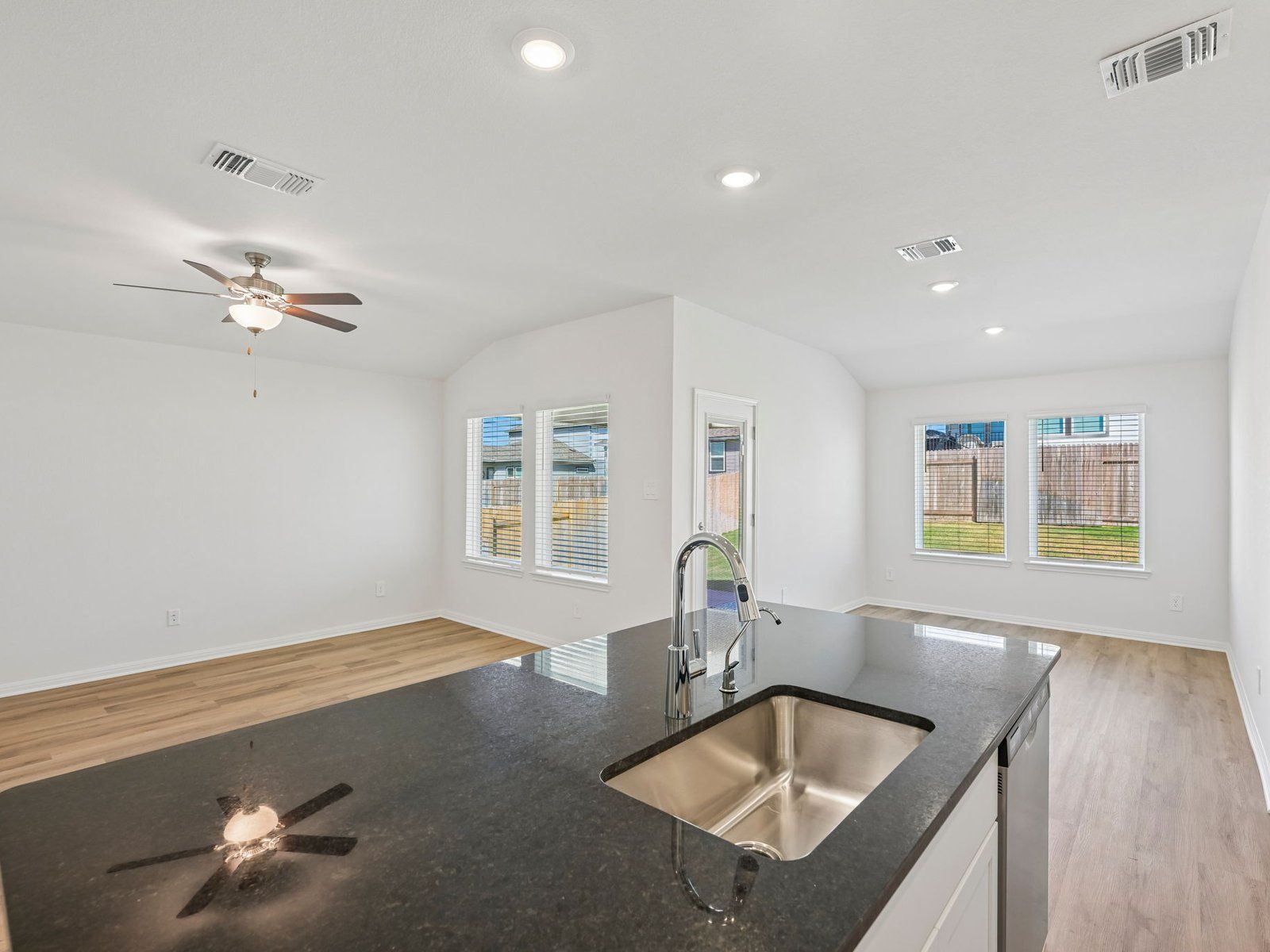 Kitchen, Living, and Dining Areas