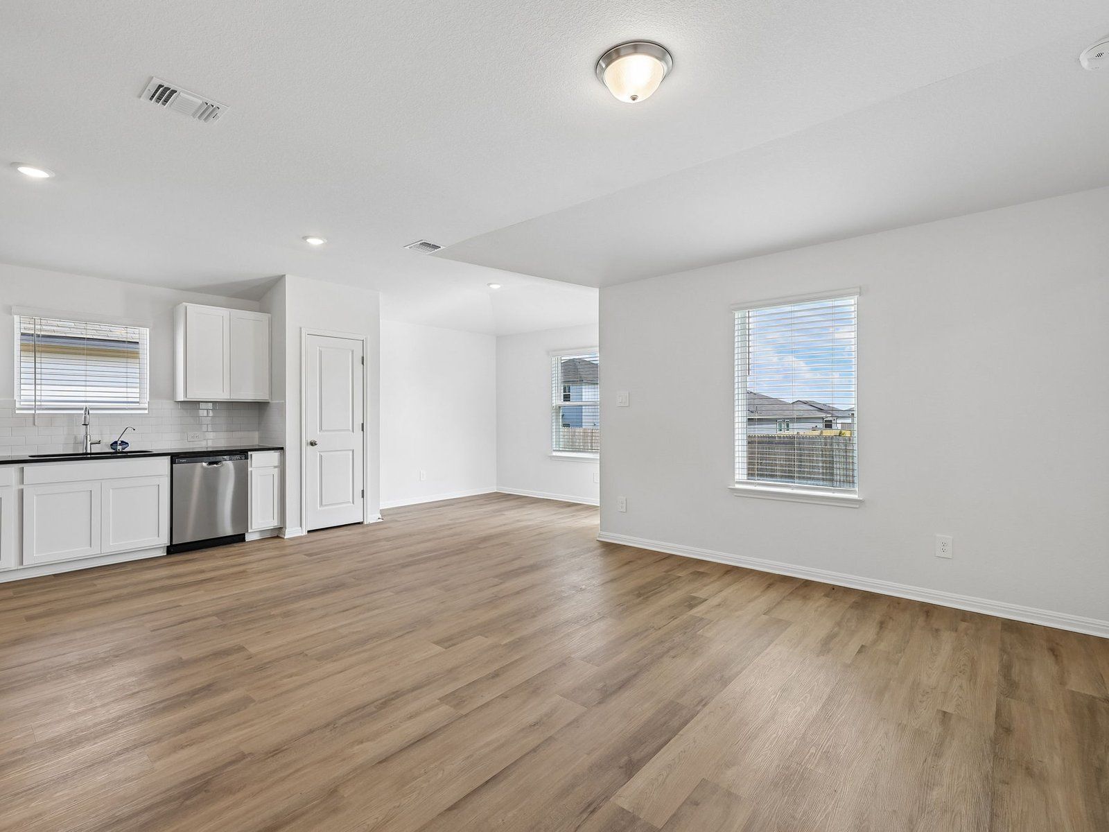 Kitchen, Living, and Dining Areas