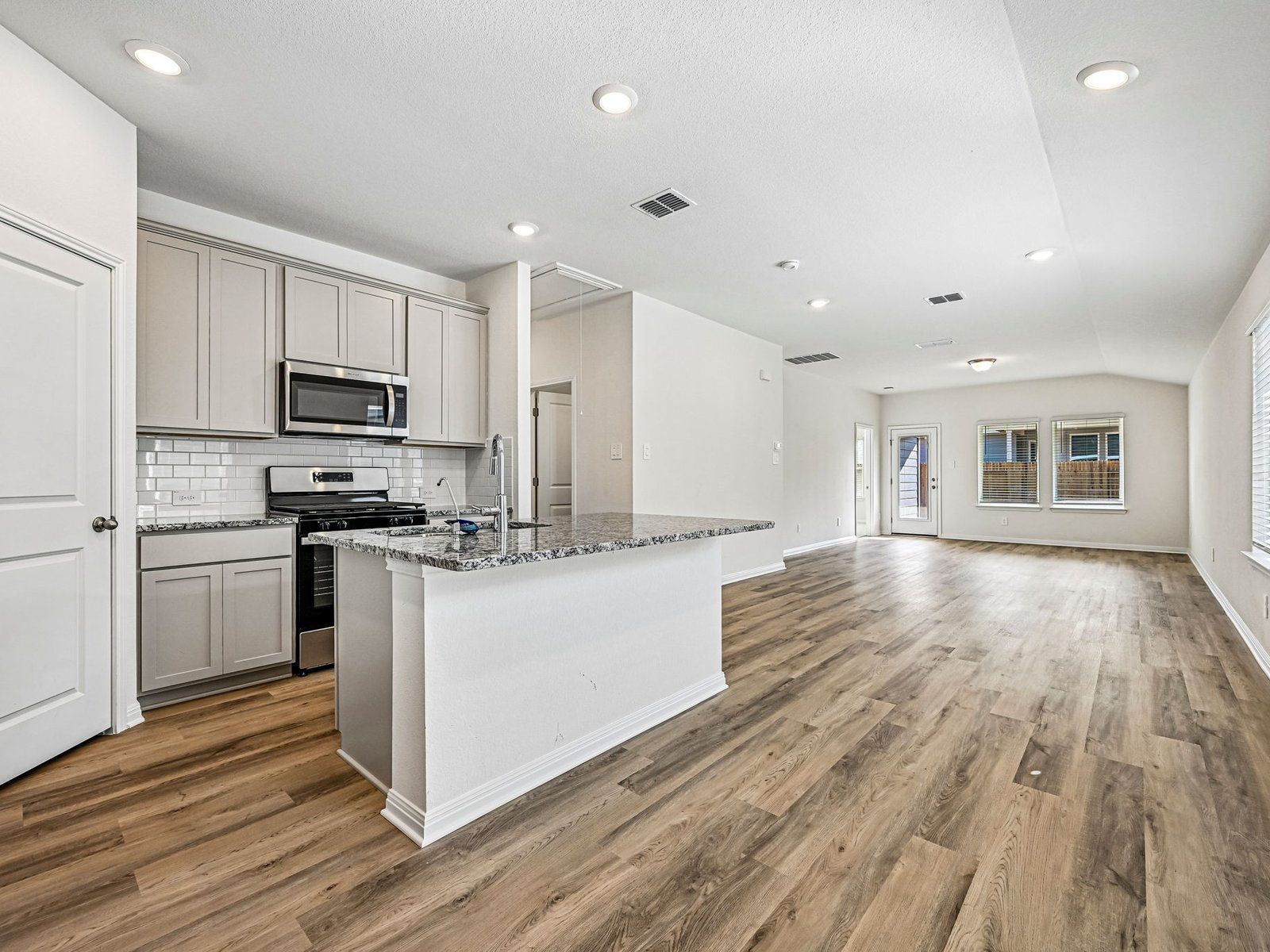 Kitchen, Living, and Dining Areas