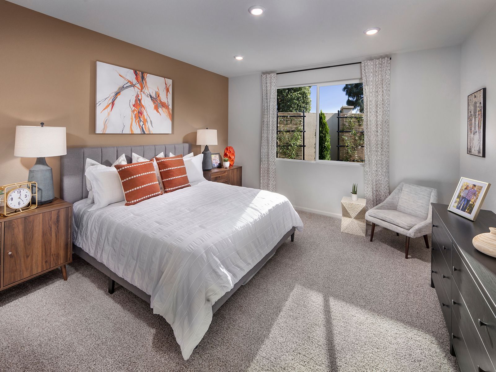Residence 3 primary suite modeled at a nearby Meritage community.
