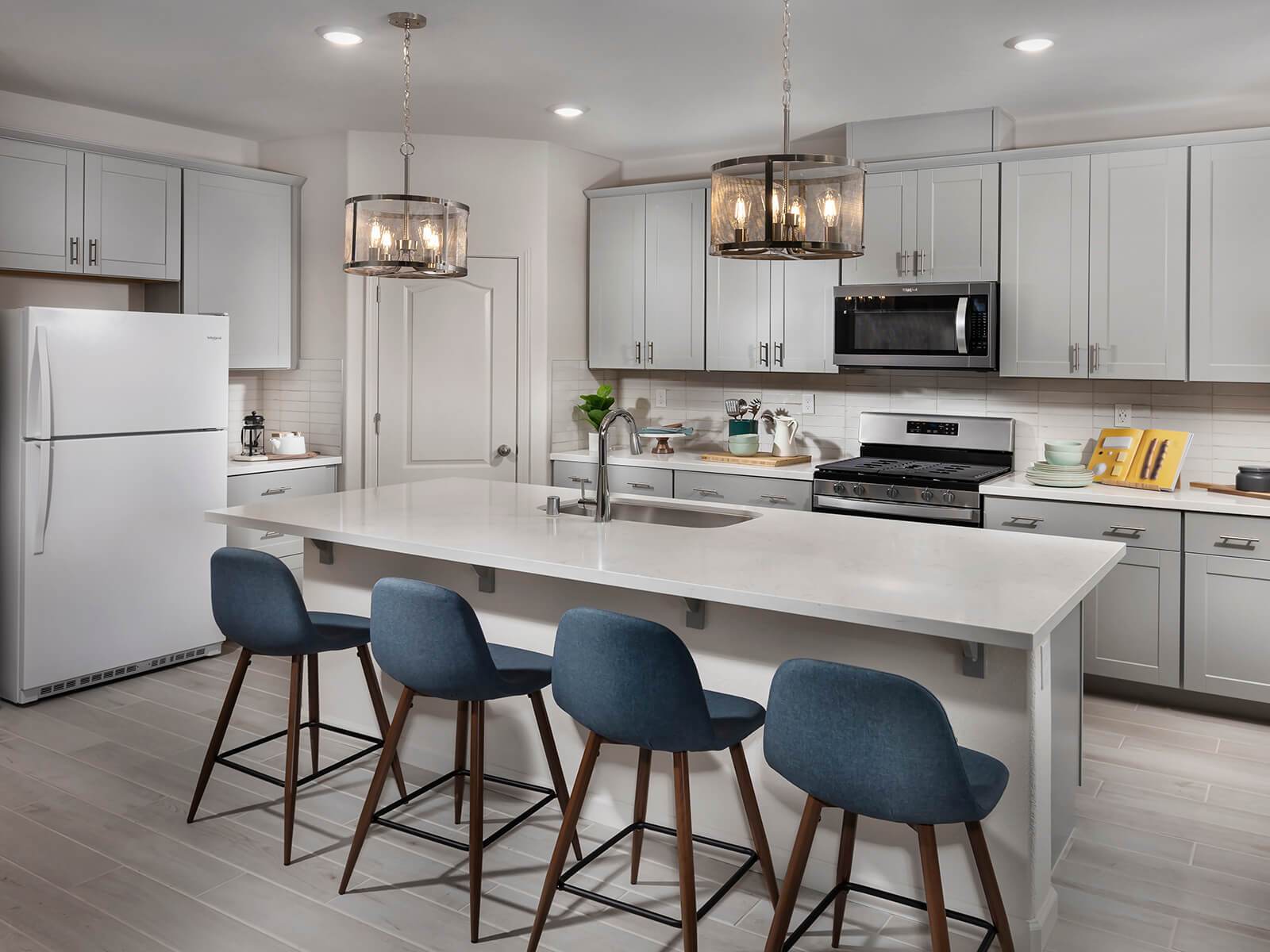 Residence 1 kitchen modeled at a nearby Meritage community.