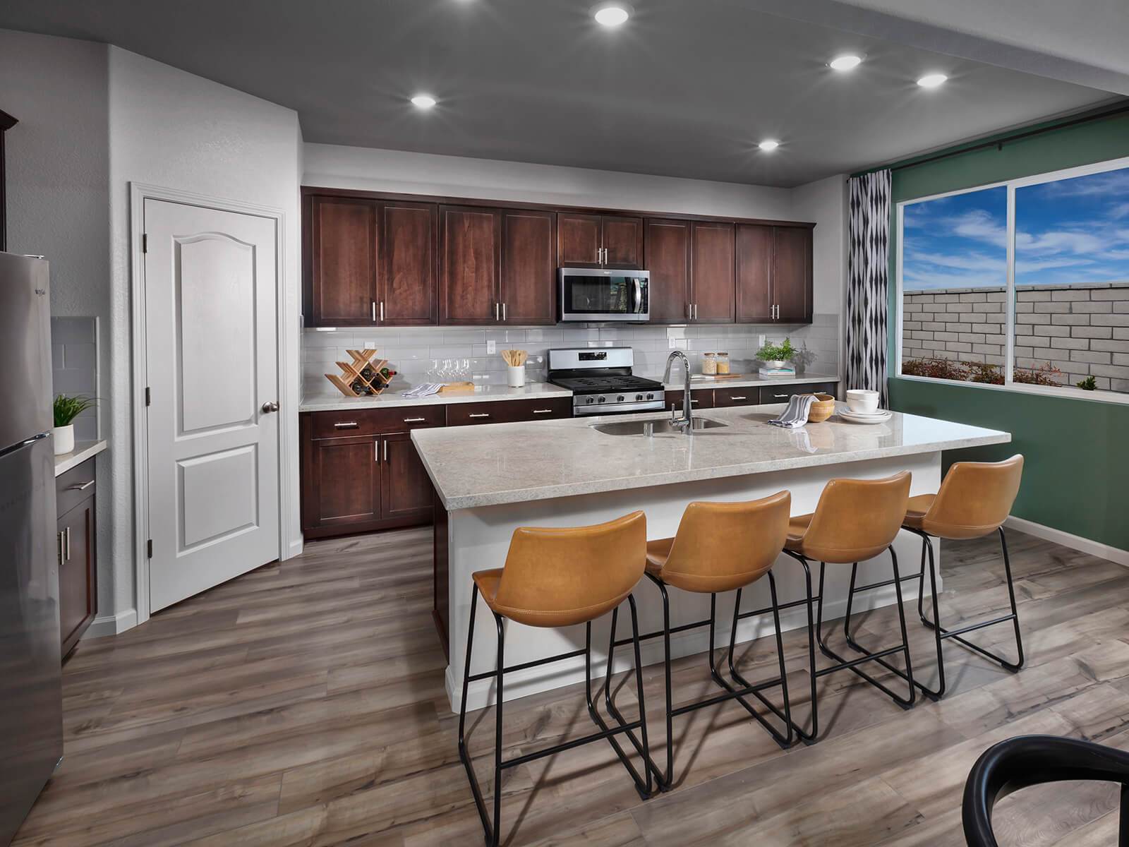 Residence 2 kitchen modeled at a nearby Meritage community.