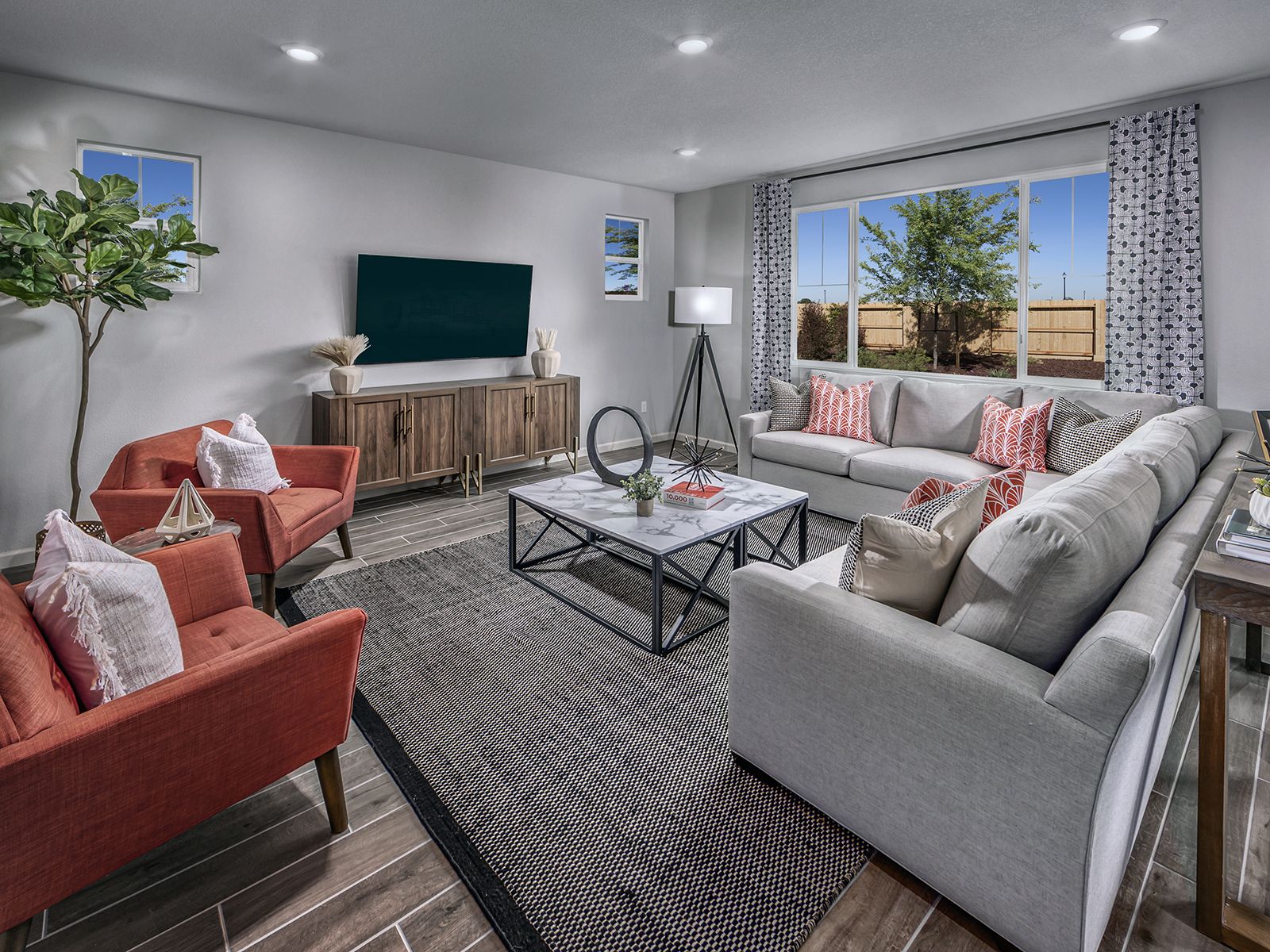 Great room at a nearby Meritage community in Winters, CA.
