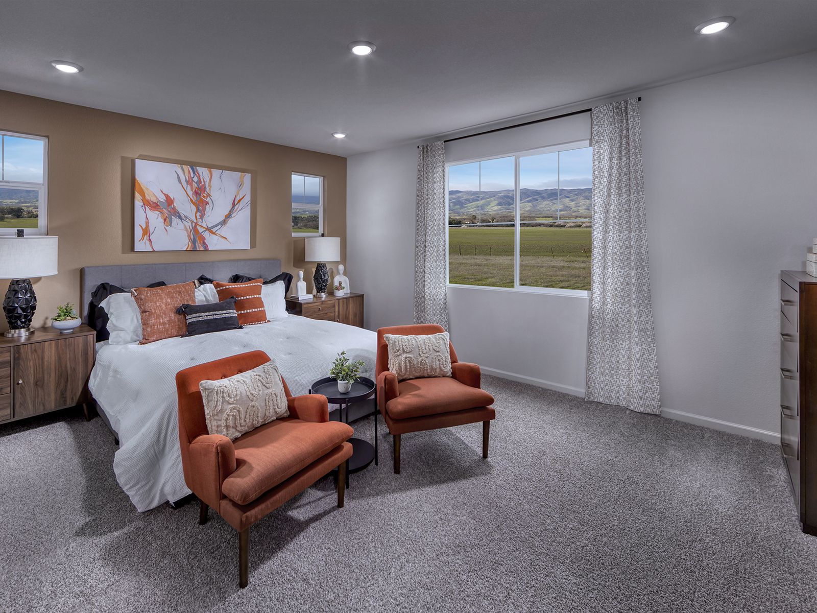 Primary bedroom at a nearby Meritage community in Winters, CA.