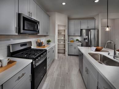 Keep organized with the spacious walk-in pantry and expansive island.