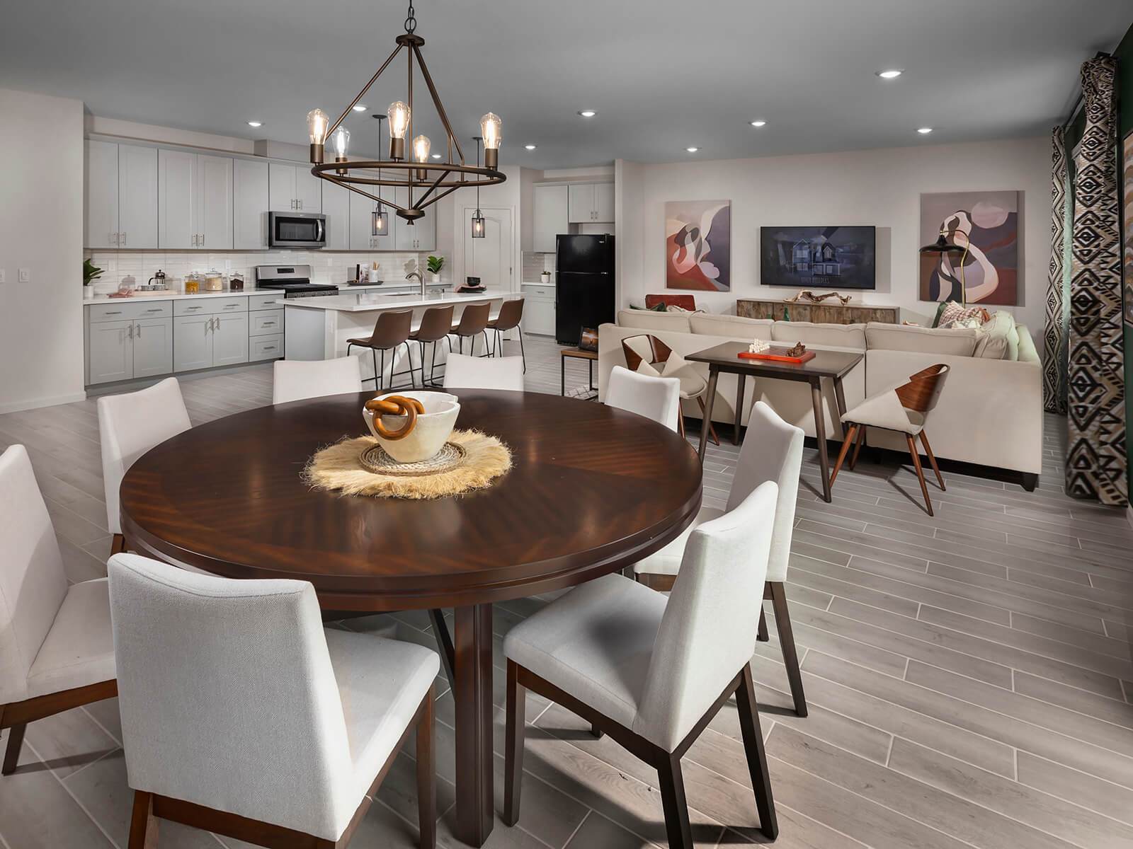 Residence 2 dining room modeled at a nearby Meritage community.