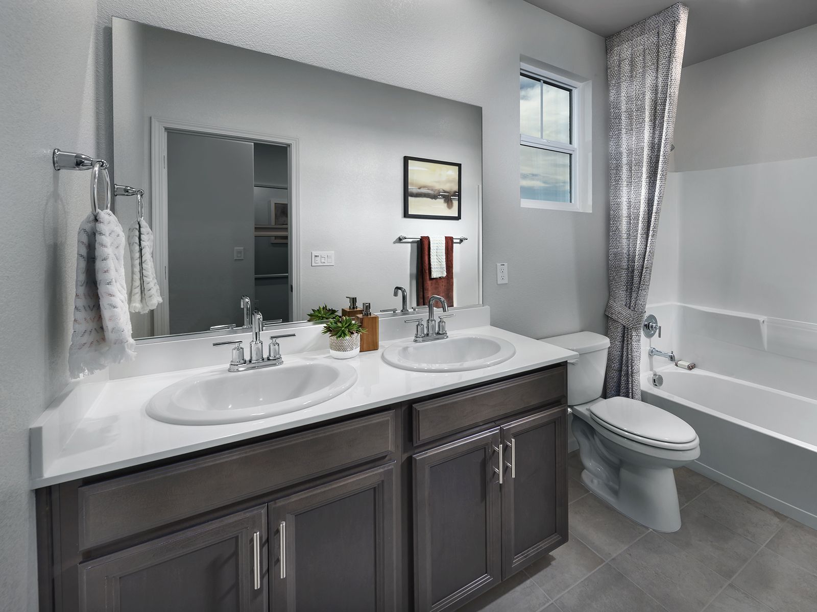Get the kids ready for school in the beautiful secondary bathroom.