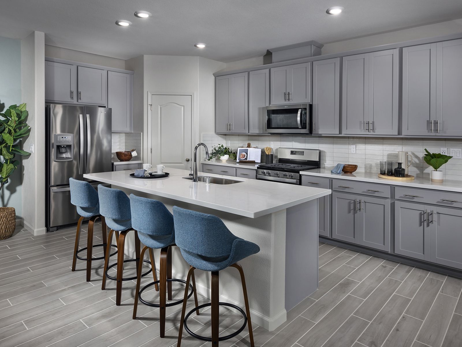 Residence 2 kitchen modeled at a nearby Meritage community.