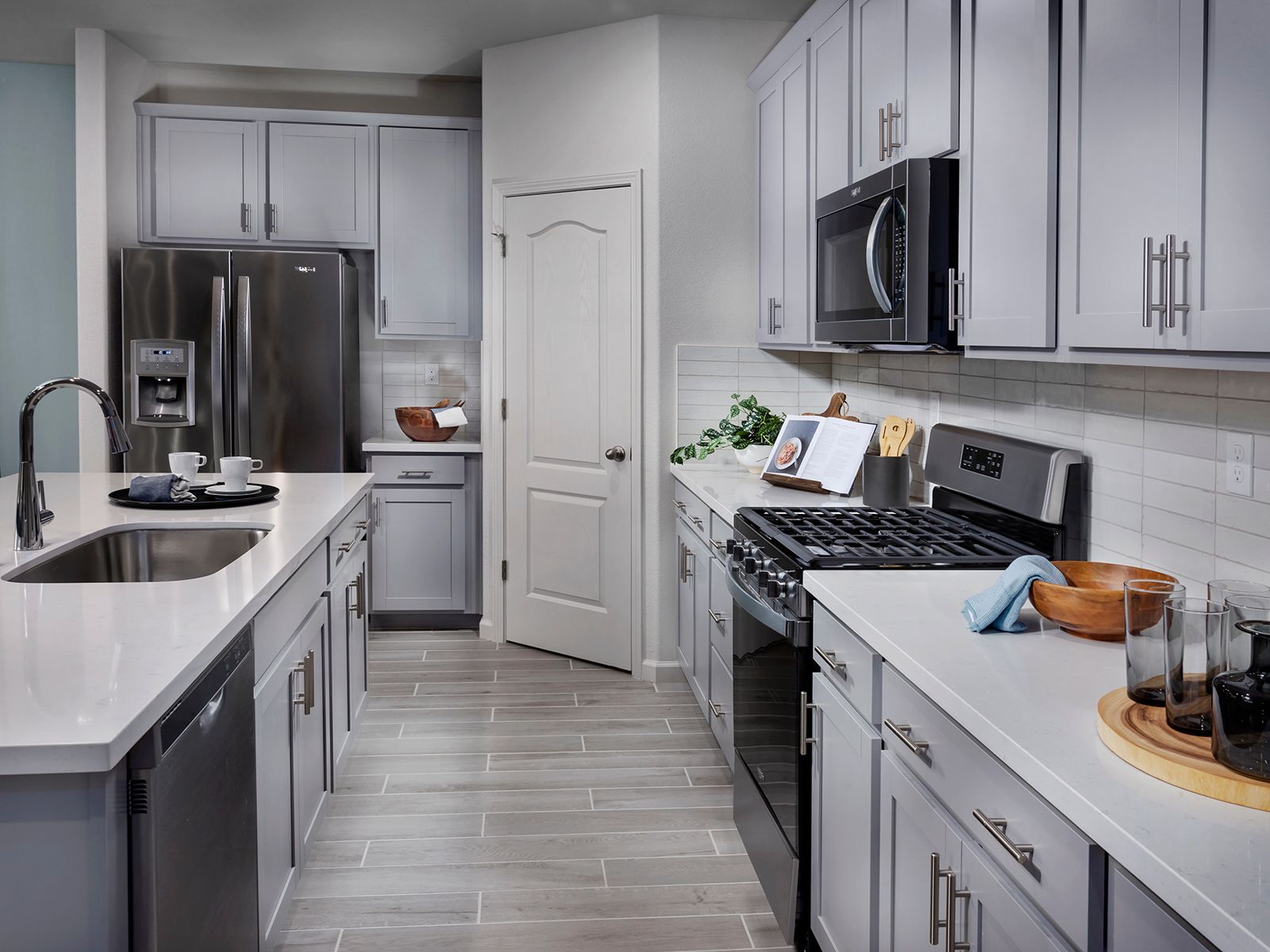 Residence 2 kitchen modeled at a nearby Meritage community.