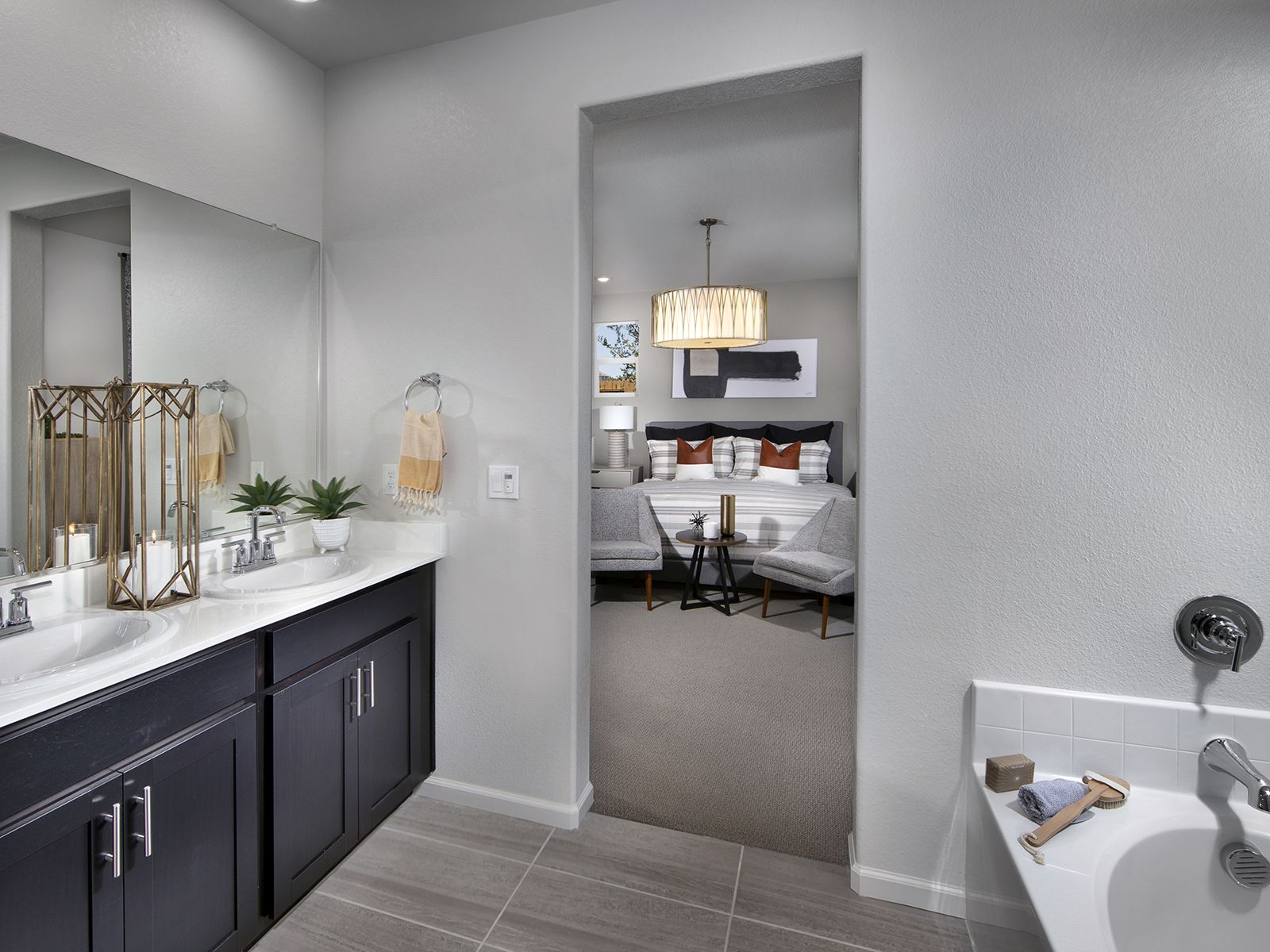Residence 4 primary bathroom modeled at a nearby Meritage community.