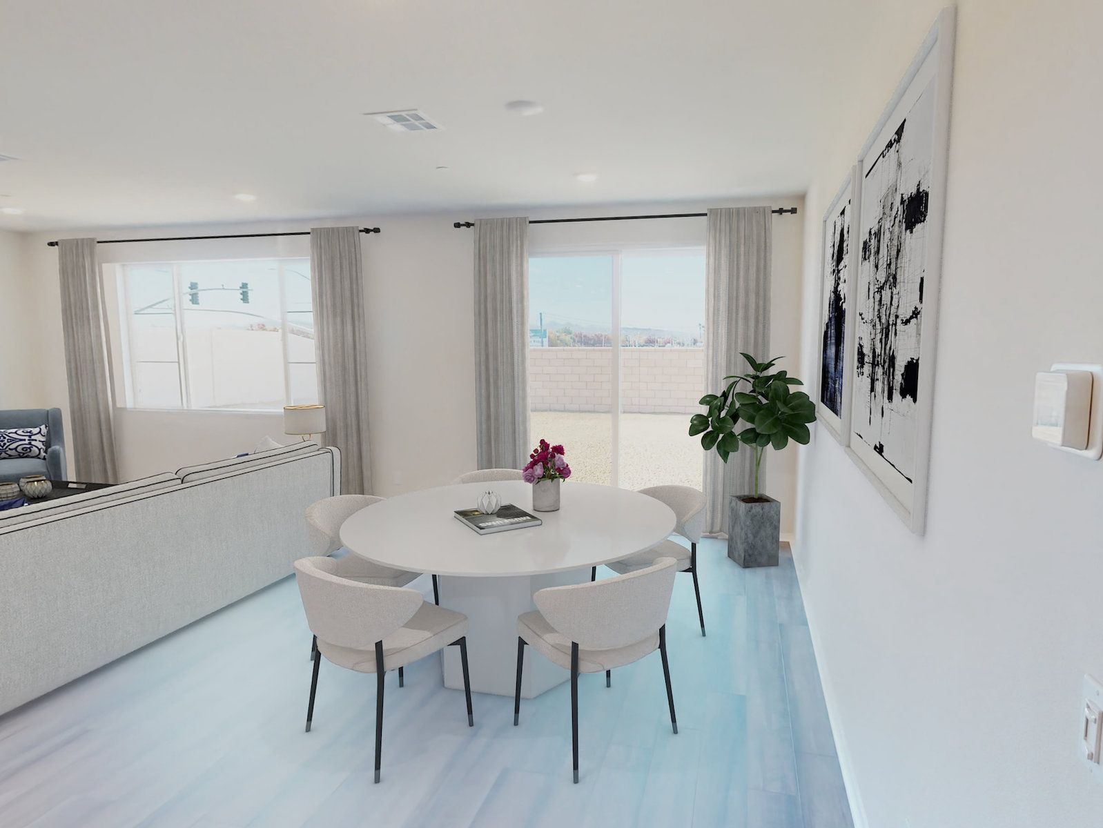Residence 2 dining room modeled at a nearby Meritage community.