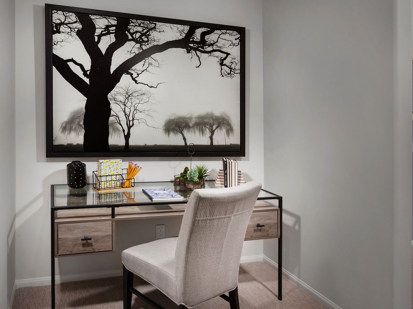 Residence 2 study nook modeled at a nearby Meritage community.