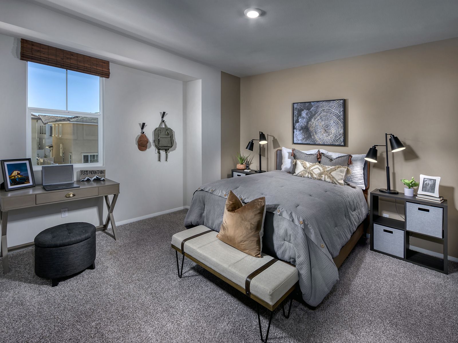 Residence 3 secondary bedroom modeled at a nearby Meritage community.