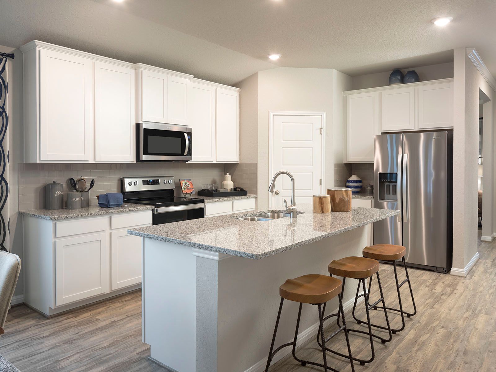 Cook delicious meals in the gourmet kitchen.