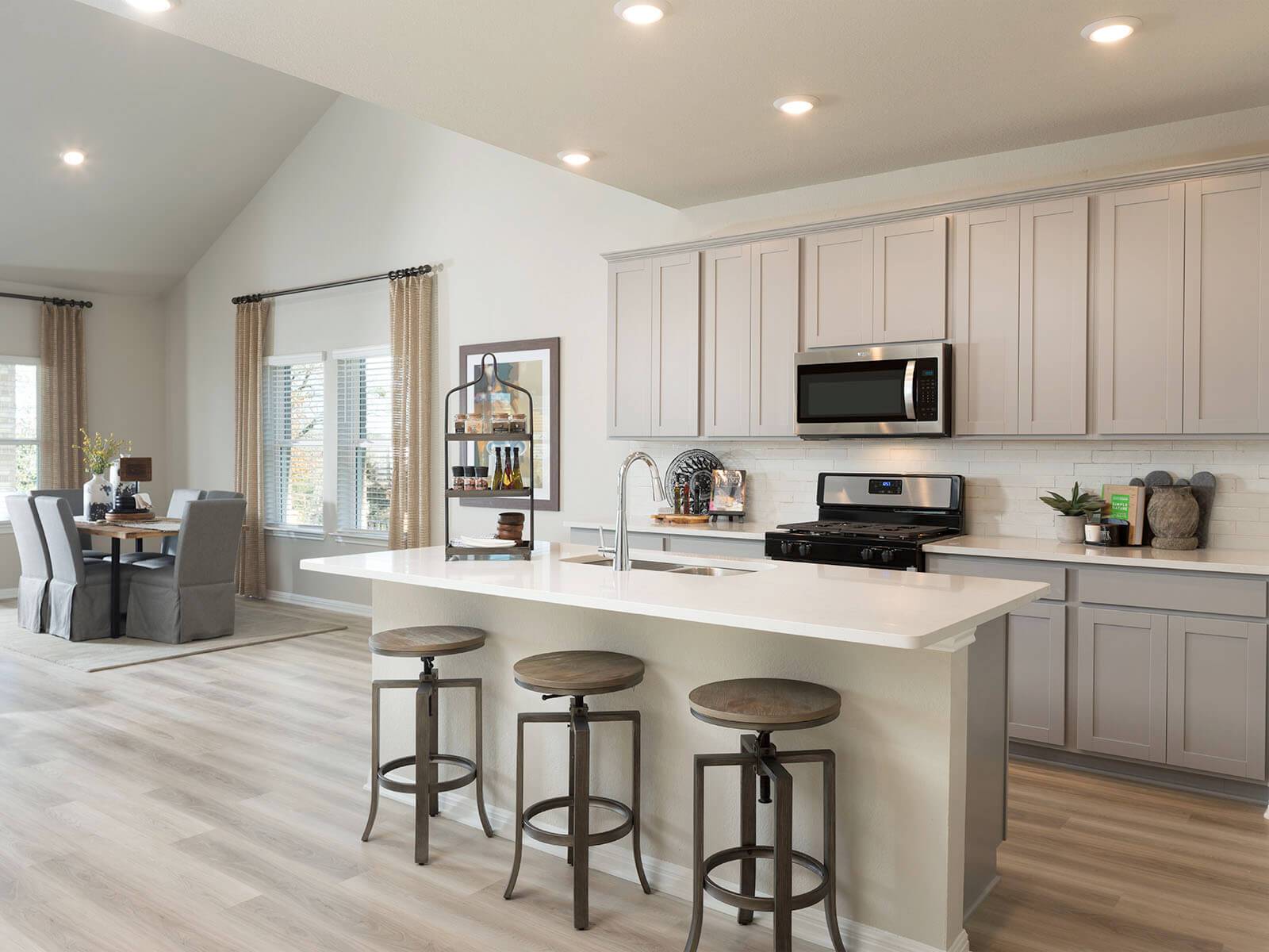 Cook delicious family meals in the gourmet kitchen.