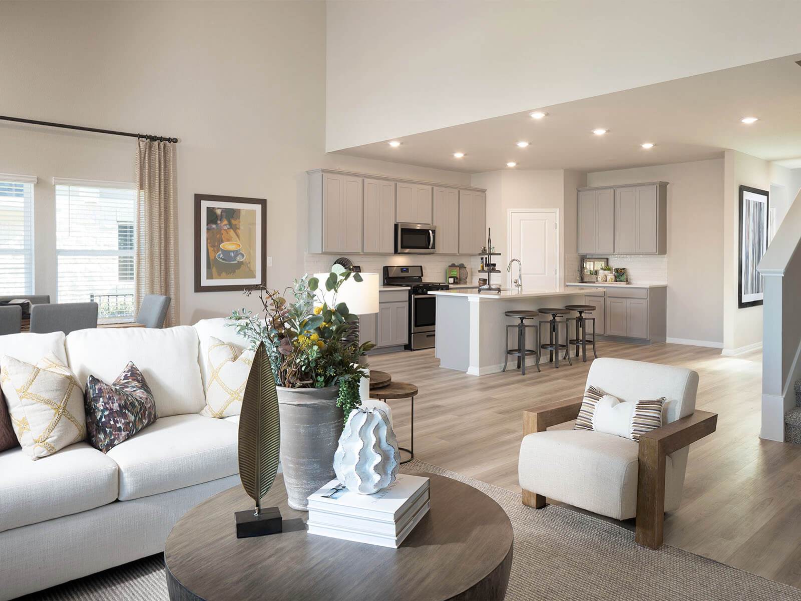 The open floorplan provides excellent entertaining.