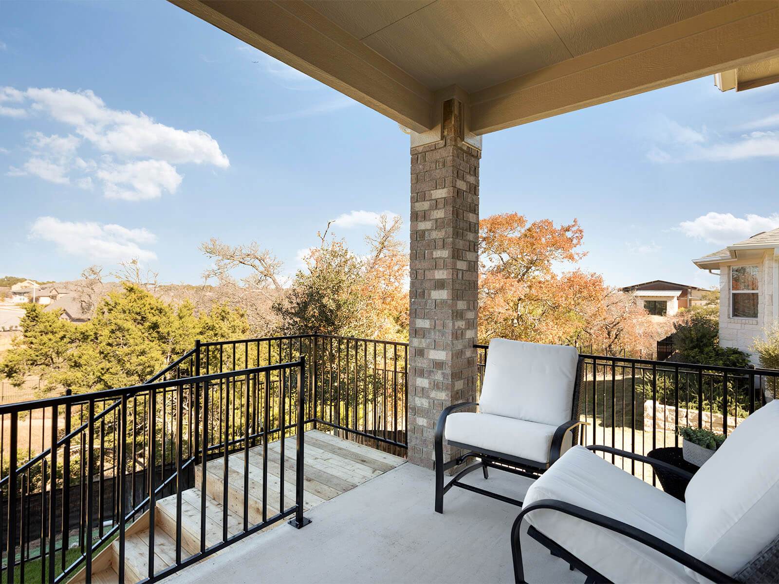 Sip your morning coffee on the covered outdoor patio.