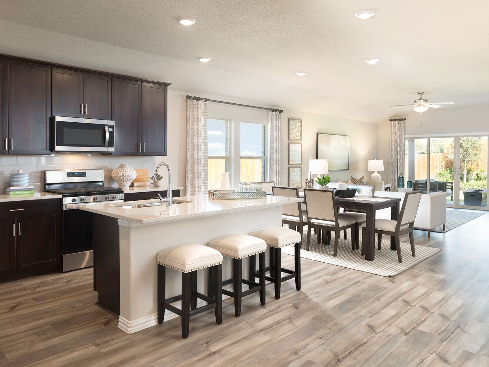 Cook delicious family meals in the gourmet kitchen.