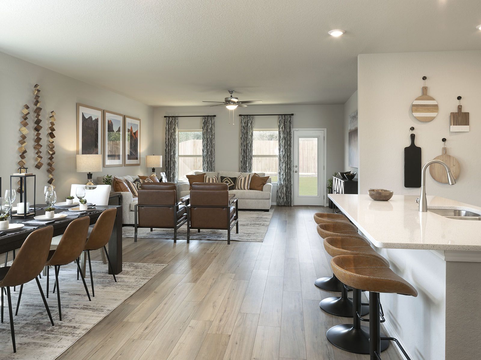 The open floorplan provides excellent entertaining.
