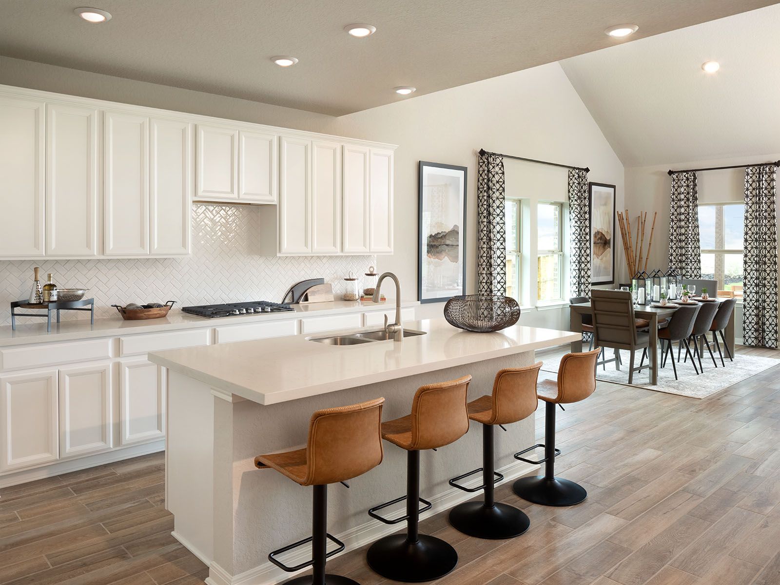 Cook delicious meals in the gourmet kitchen.