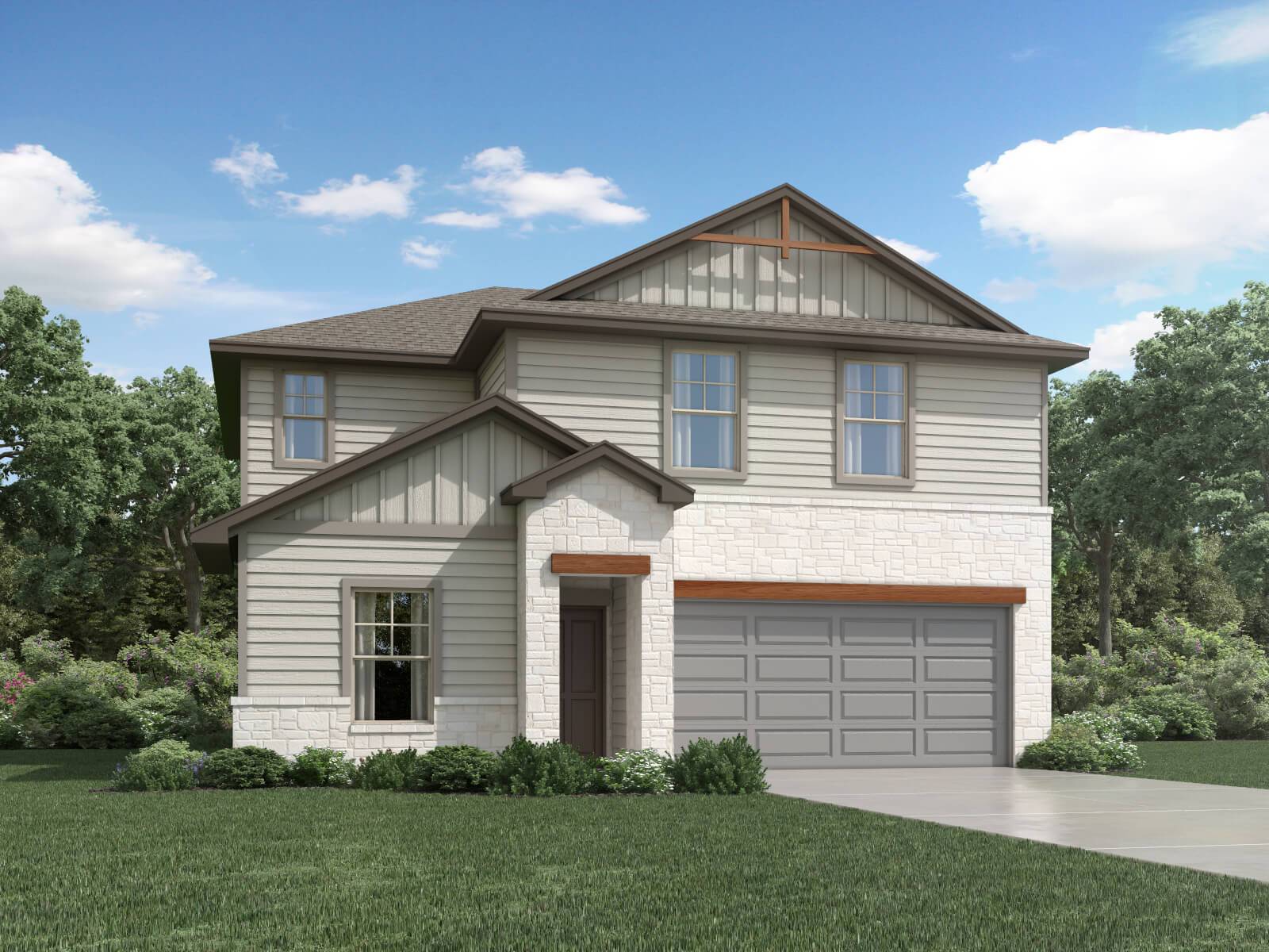 The Winedale (880) Floorplan M Elevation Rendering