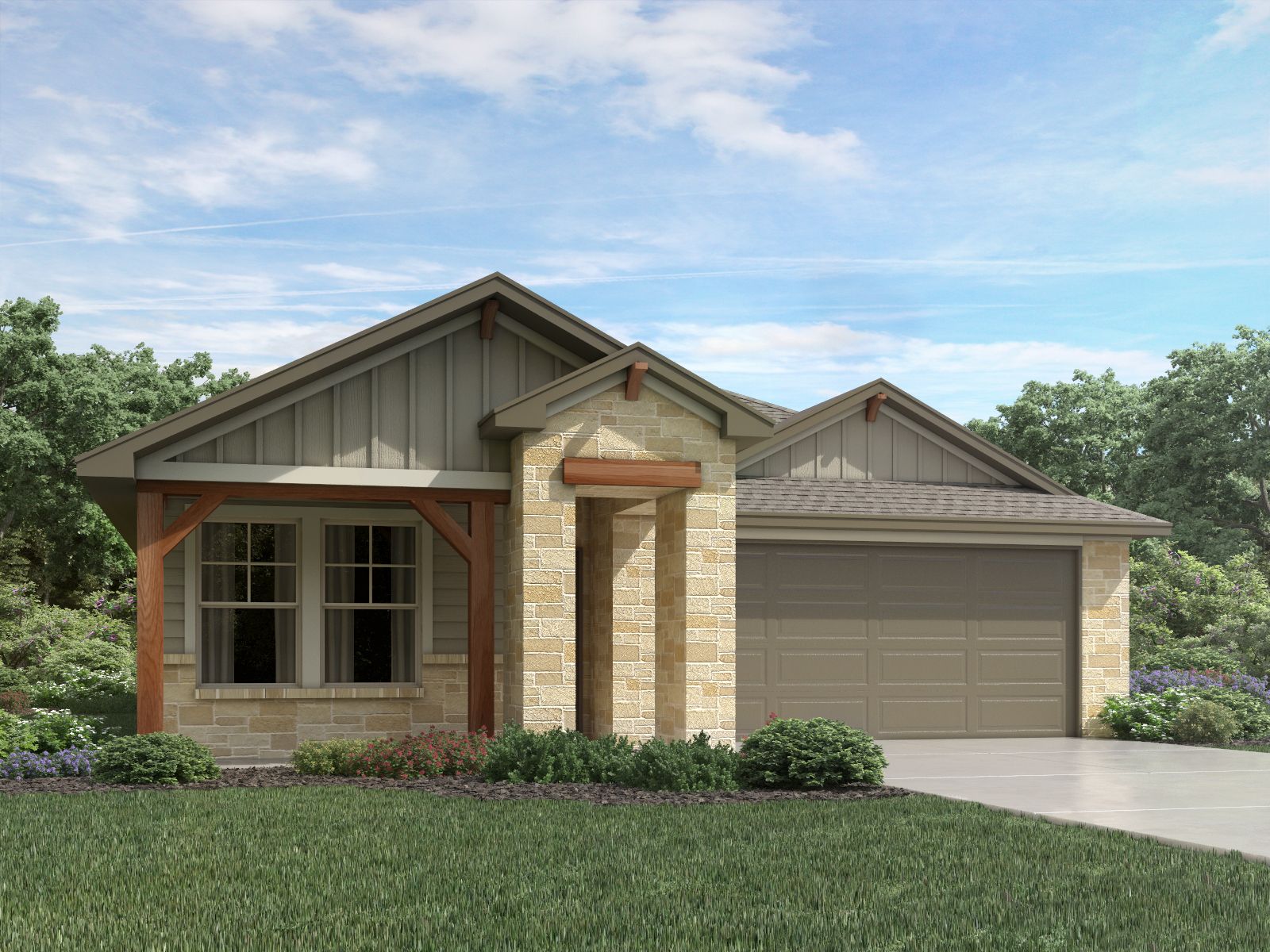 The Briscoe (820) Floorplan M Elevation Rendering