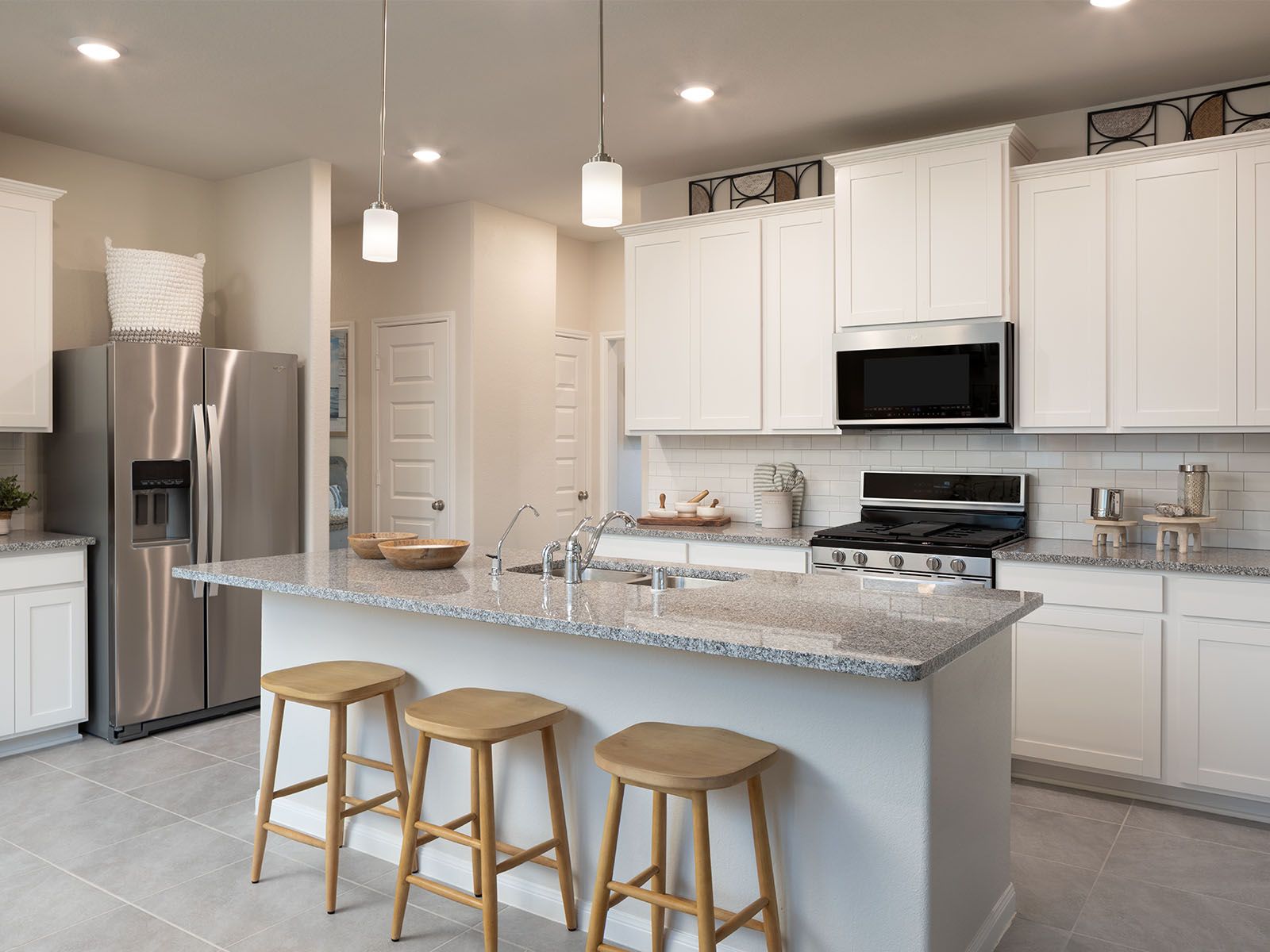 Entertain guests in your gourmet kitchen.