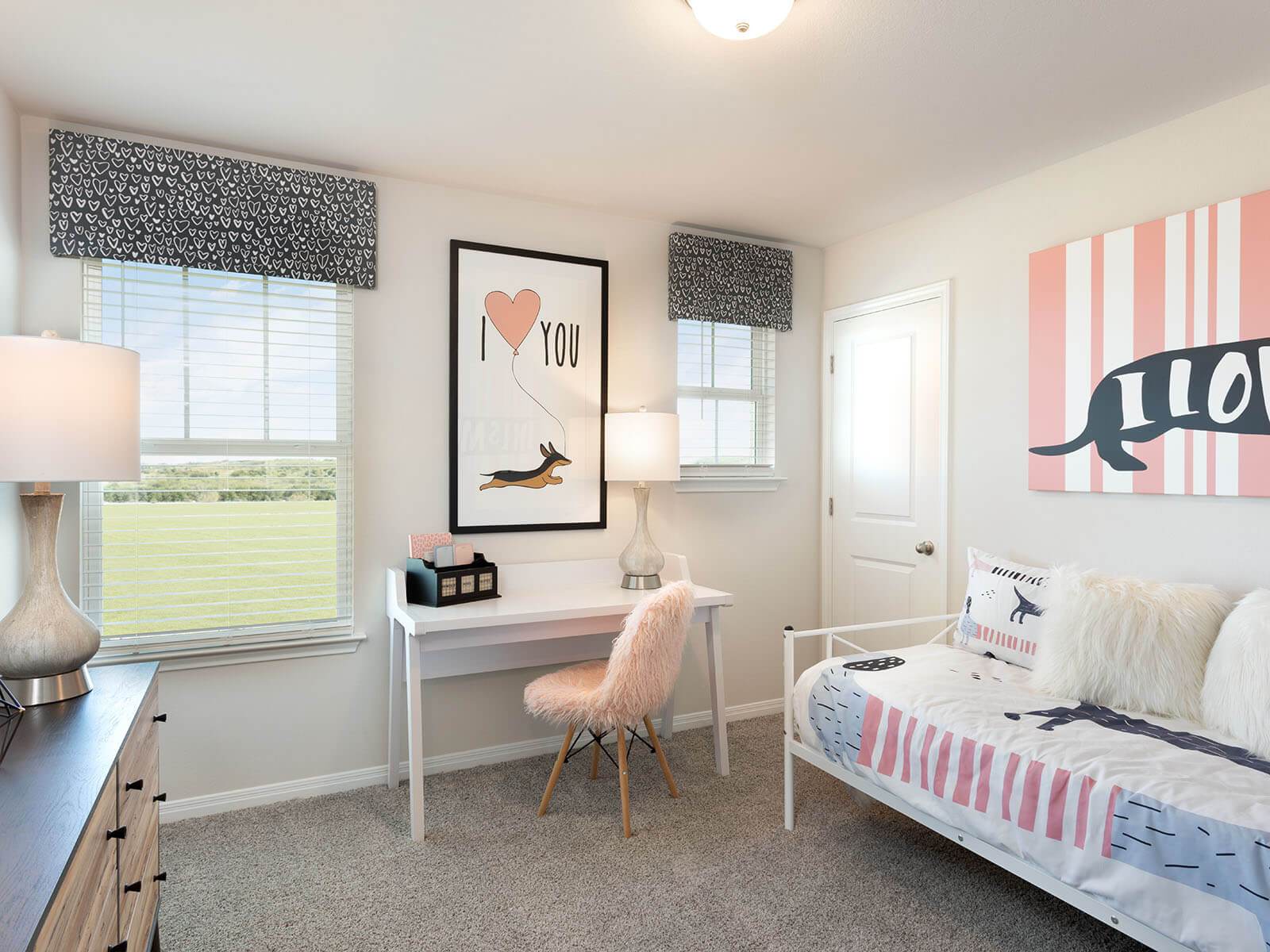 The Bryce features spacious secondary bedrooms.