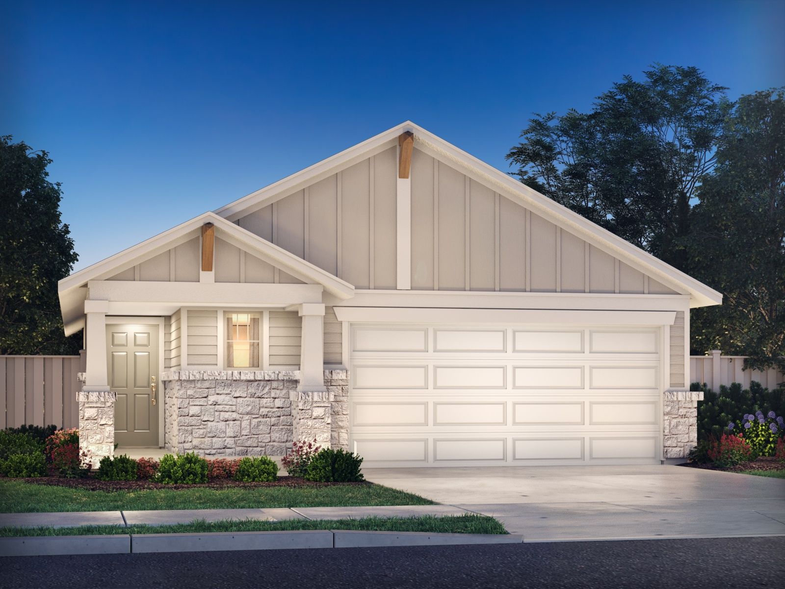 The Cascade (330) Floorplan T Elevation Rendering