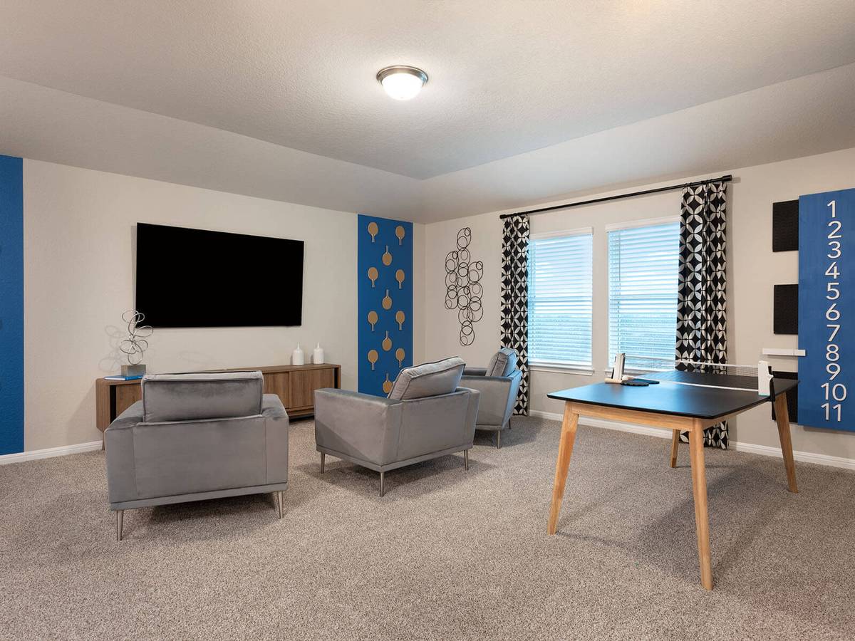Play all the games in the upstairs game room.