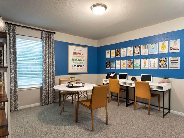 One of the bedrooms could be used as a study space.